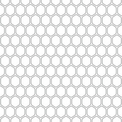Seamless vector repeat pattern. Black and white geometric, Hexagonal structure background. Ideal for tiles, mesh or bee grid.