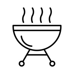 Bbq grill Vector Line Icon Design