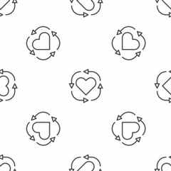 Grey line Volunteer icon isolated seamless pattern on white background. Vector