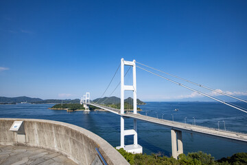 《愛媛県》糸山展望台からの眺望　来島海峡大橋