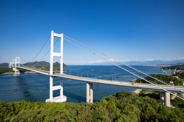 《愛媛県》糸山展望台からの眺望　来島海峡大橋
