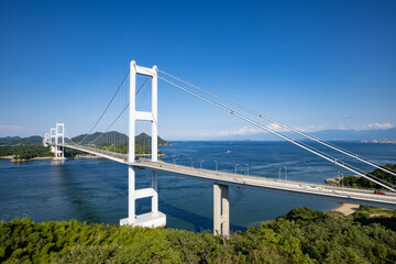 《愛媛県》糸山展望台からの眺望　来島海峡大橋