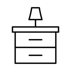 Night stand Vector Line Icon Design