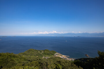 《愛媛県》亀老山展望台の眺め　今治市の街並み