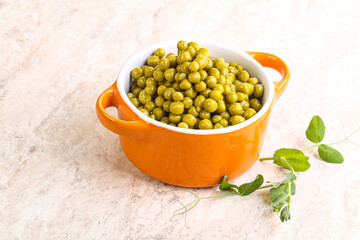 Marinated Green peas in the bowl