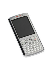 Old mobile phone isolated on white