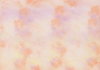 Watercolor background in orange, yellow, violet which had painted with a microfiber paint roller