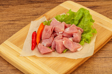 Raw pork meat for cooking