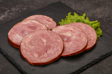 Slices of pork meat ham