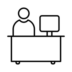 Information Desk Free Vector Line Icon Design