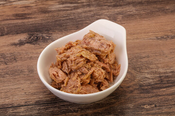Canned tuna fillet for salad