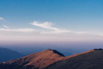 sunrise the mountains