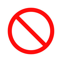Stop prohibition red circle symbol. Vector