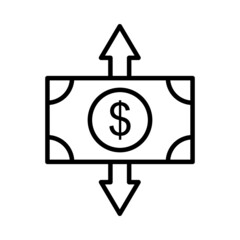 Cash Flow Vector Line Icon Design