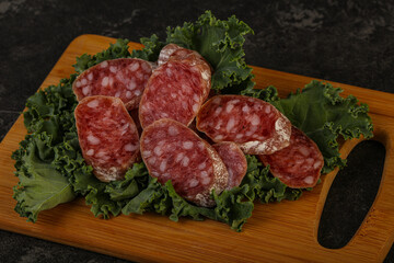 Iberian pork Fuet sausage slices