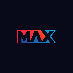 MAX negative space, business logo design. - obrazy, fototapety, plakaty