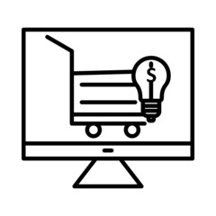 Online Selling Ideas Vector Line Icon Design
