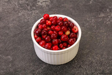 Sweet and tasty cranberry in the bowl
