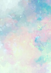 幻想的な水色のふわふわ水彩テクスチャ背景