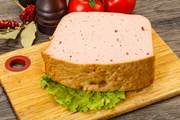 Homemade baked traditional meat loaf