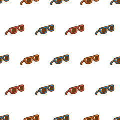 Simple seamless pattern of glasses cartoon style illustration background template vector