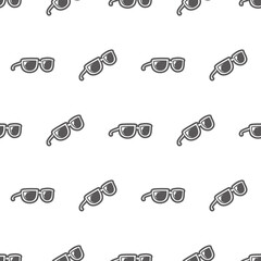 Simple seamless pattern of black line art glasses cartoon style illustration background template vector