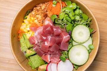  a lunch box salad style ahi poke
