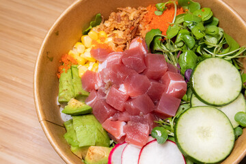  a lunch box salad style ahi poke