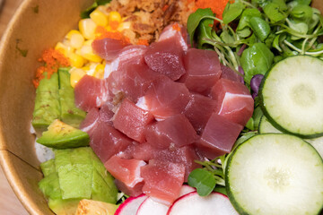  a lunch box salad style ahi poke