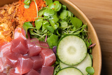  a lunch box salad style ahi poke