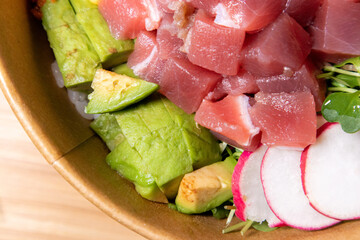  a lunch box salad style ahi poke