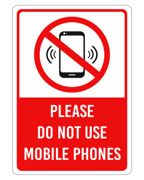 Do Not Use Mobile Phones sign