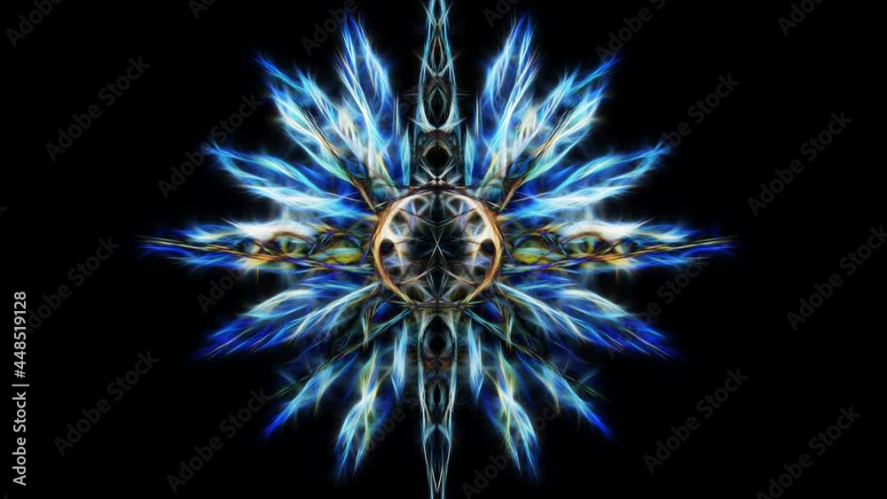 Aufkleber ornamental graphic in shape of a star with feathers, fractal effect.