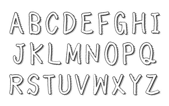 手描き風アルファベットのイラストセット