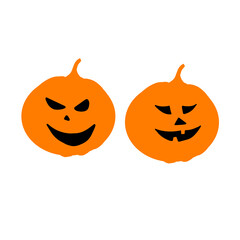 Halloween pumpkin illustration isolated on white