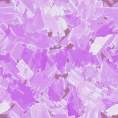 Seamless pattern. Pink, lilac, purple strokes of paint, brush strokes on a pink background.