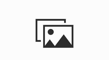 Pic Icon. Vector isolated illustration editable black and white of a photograph or image icon