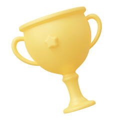 Cup award isolated on white background. 3d rendering illustration.