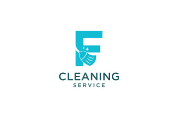 Letter F for cleaning clean service Maintenance for car detailing, homes logo icon vector template.