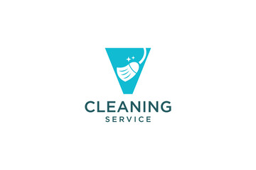 Letter V for cleaning clean service Maintenance for car detailing, homes logo icon vector template.