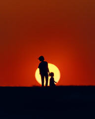 Fototapeta premium silhouette of a girls