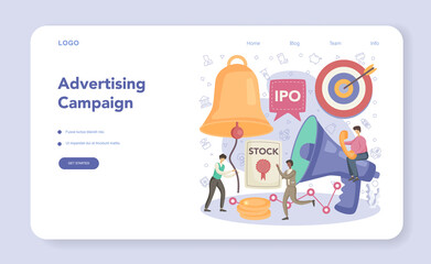 Initial Public Offerings specialist web banner or landing page