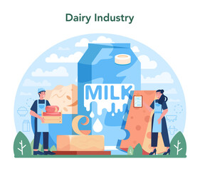 Dairy production industry. Dairy natural products for breakfast