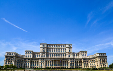 Fototapeta premium Second largest building in the world, Palace of Parliament, building in Bucharest, Romania