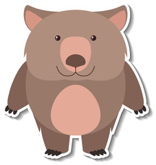 Obraz na płótnie Canvas A cute bear cartoon animal sticker
