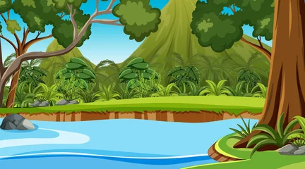 Nature scene with stream flowing through the forest © blueringmedia