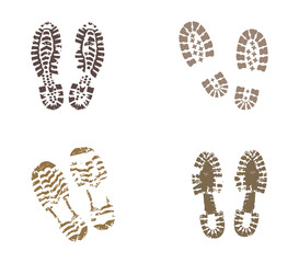 Colorful shoe sole print set. Set of footprint. Foot print icons