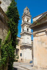 Bell tower of Duomo Cathedral of Maglie. Puglia. Italy.