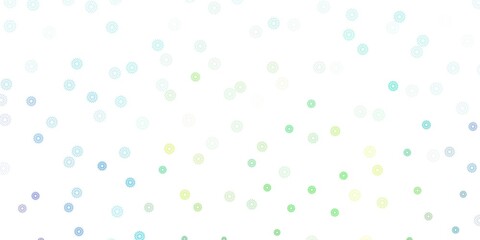 Fototapeta na wymiar Light blue, green vector doodle background with flowers.