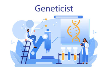 Geneticist concept. Medicine and science technology. Scientist